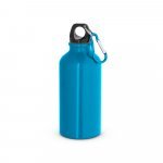 LANDSCAPE SHINNY. Garrafa esportiva em alum&iacute;nio e acabamento brilhante com mosquet&atilde;o 400 mL - Azul claro