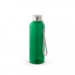 ENDERS. Squeeze em PET 100% reciclado e tampa em a&ccedil;o inox, com pega em corda 580 mL - Verde