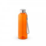 ENDERS. Squeeze em PET 100% reciclado e tampa em a&ccedil;o inox, com pega em corda 580 mL - Laranja