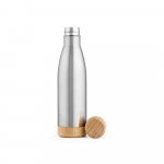 BROMELL 550. Garrafa t&eacute;rmica em a&ccedil;o inox 90% reciclado de parede dupla isolada a v&aacute;cuo (550 mL) - Cromado satinado