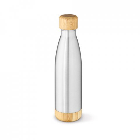 BROMELL 800. Garrafa t&eacute;rmica em a&ccedil;o inox 90% reciclado de parede dupla isolada a v&aacute;cuo (800 mL) - Cromado satinado