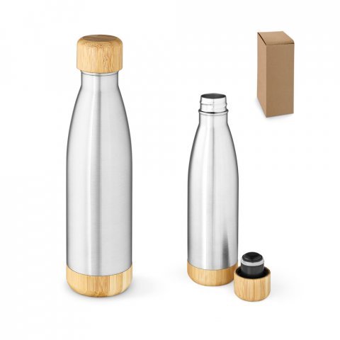 BROMELL 800. Garrafa t&eacute;rmica em a&ccedil;o inox 90% reciclado de parede dupla isolada a v&aacute;cuo (800 mL)
