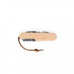 RYKER. Canivete multifun&ccedil;&otilde;es com 7 fun&ccedil;&otilde;es, em bambu e a&ccedil;o inox - Natural