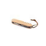 RYKER. Canivete multifun&ccedil;&otilde;es com 7 fun&ccedil;&otilde;es, em bambu e a&ccedil;o inox - Natural