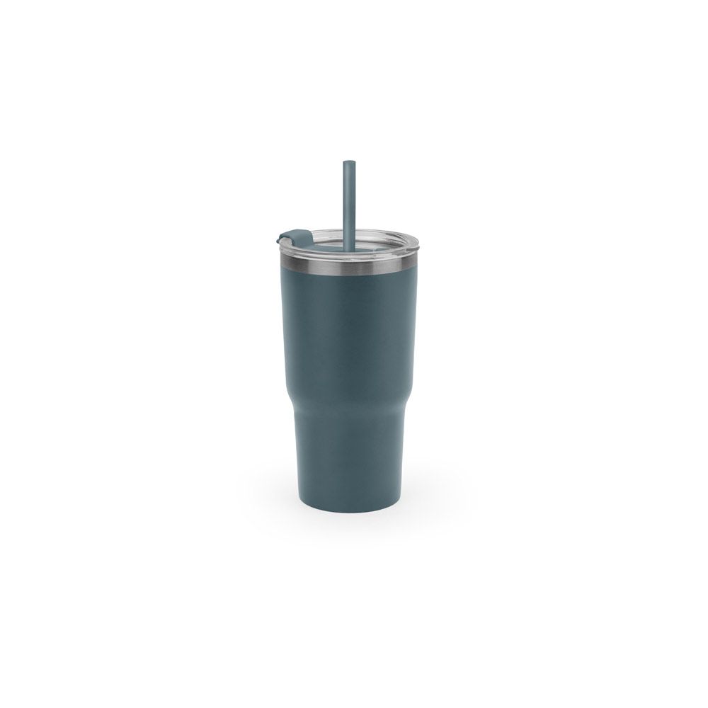 JOYNER M. Copo de viagem compacto em aço inox 91% reciclado com parede dupla isolada a vácuo e acabamento mate 600 mL 5