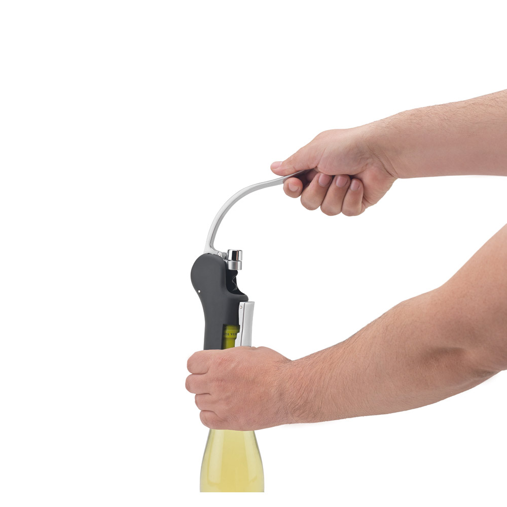 Saca-rolhas em ABS e zinco com alavanca automática para abertura fácil — foto 4