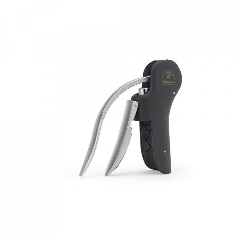 LAGREIN. Saca-rolhas em ABS e zinco com alavanca autom&aacute;tica para abertura f&aacute;cil - Preto