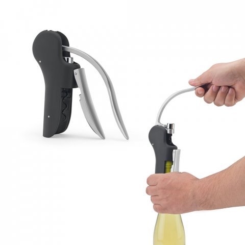 LAGREIN. Saca-rolhas em ABS e zinco com alavanca autom&aacute;tica para abertura f&aacute;cil