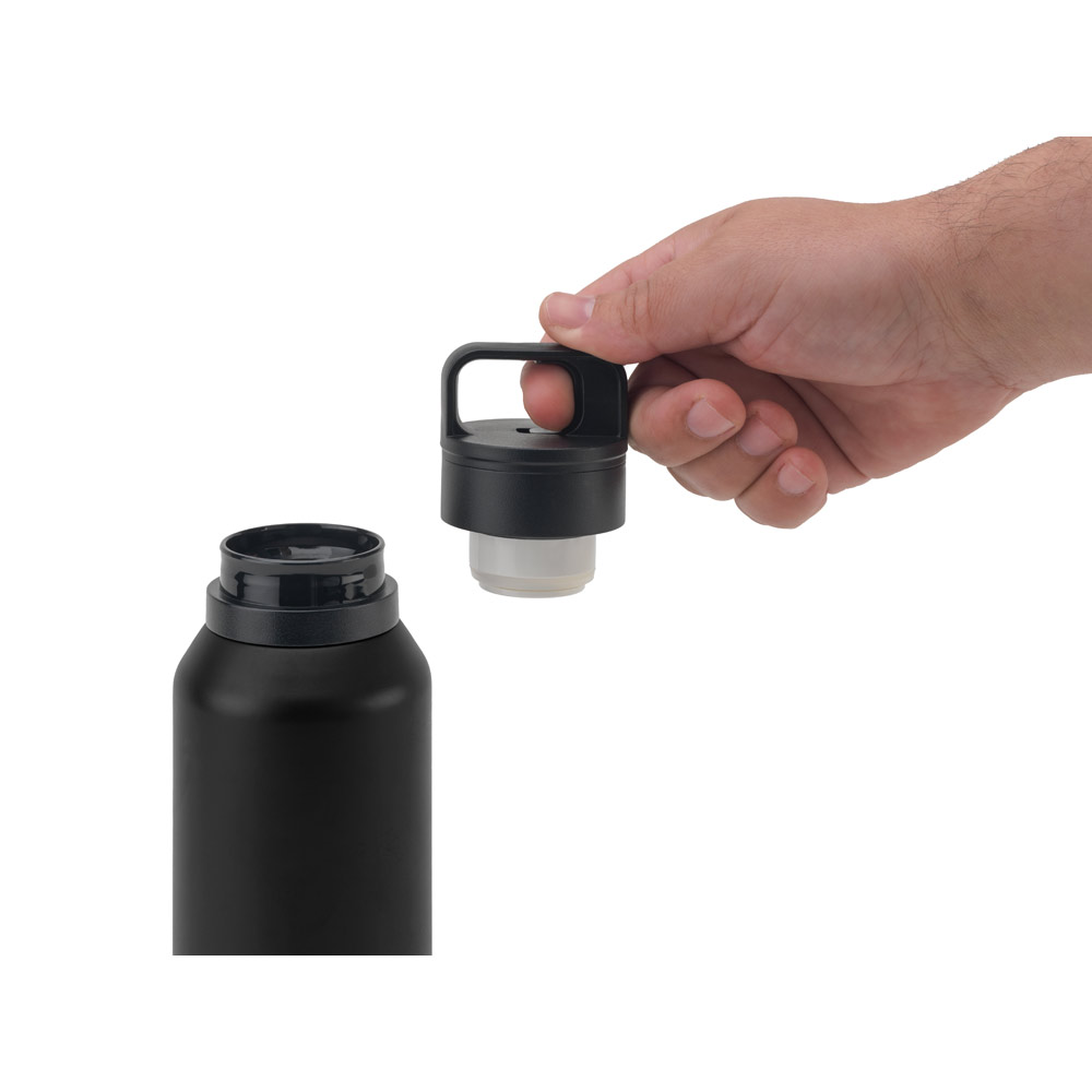 Garrafa térmica em aço inox 91% reciclado com parede dupla isolada a vácuo (590 mL) — foto 3
