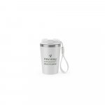 SPITZ. Copo de viagem em a&ccedil;o inox 90% reciclado com parede dupla com acabamento em mate (440 mL) - Branco