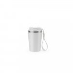 SPITZ. Copo de viagem em a&ccedil;o inox 90% reciclado com parede dupla com acabamento em mate (440 mL) - Branco