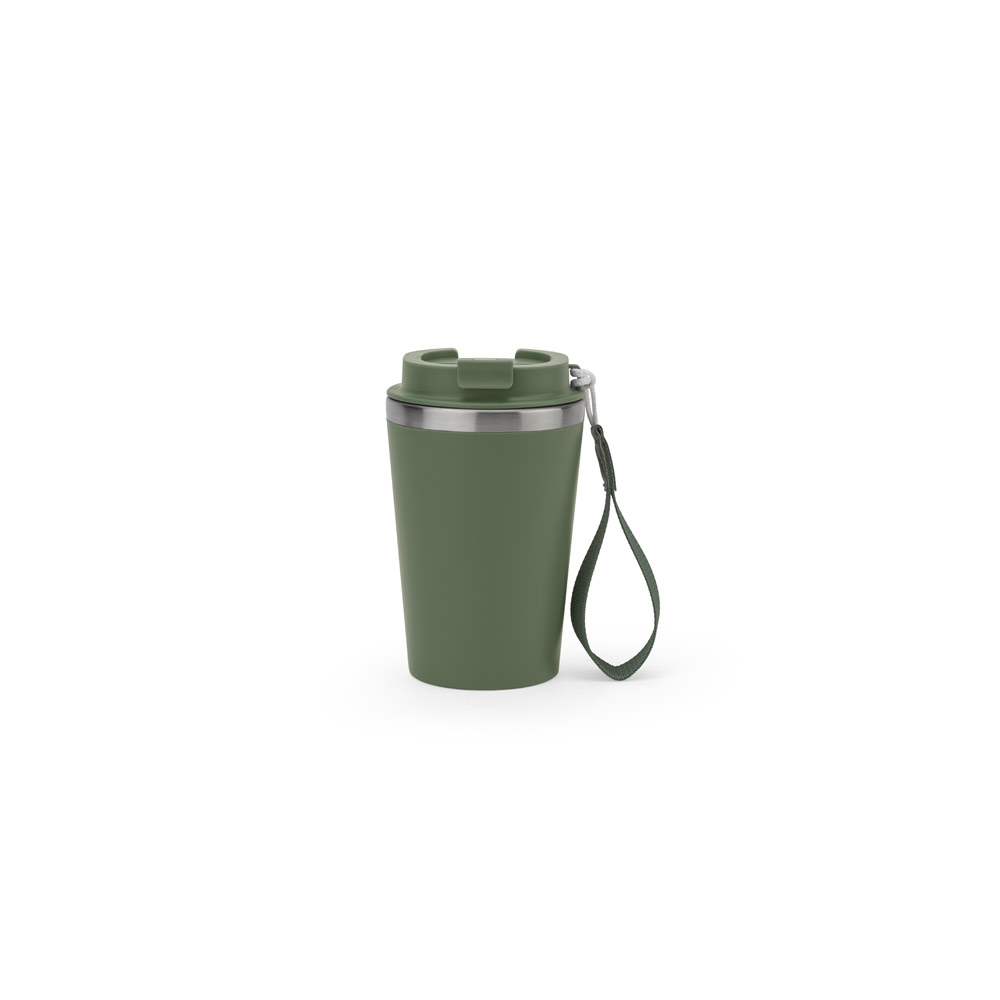SPITZ. Copo de viagem em aço inox 90% reciclado com parede dupla e acabamento em mate 440 mL 5