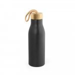 TOOMEY. Squeeze em aço inox 90% reciclado, de parede simples e acabamento em mate 570 mL - Preto
