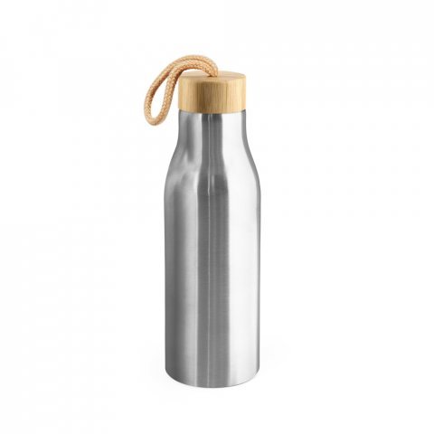 TOOMEY. Squeeze em aço inox 90% reciclado, de parede simples e acabamento em mate 570 mL - Cromado satinado