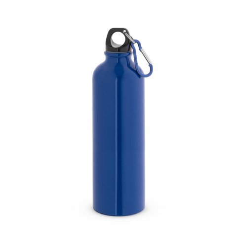 KARSTEN L. Squeeze esportiva em aço inox de parede simples com mosquetão 790 mL - Azul
