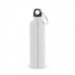 KARSTEN L. Squeeze esportiva em aço inox de parede simples com mosquetão 790 mL - Branco