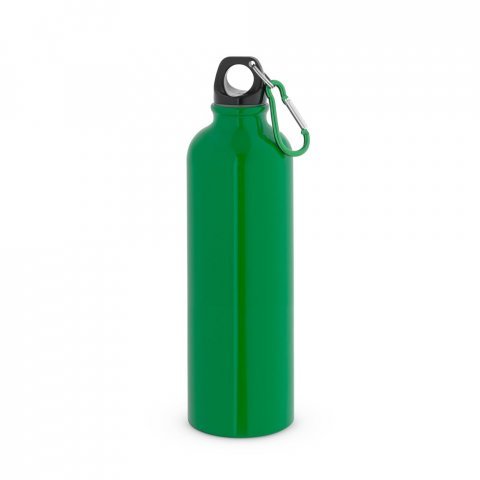 KARSTEN L. Squeeze esportiva em aço inox de parede simples com mosquetão 790 mL - Verde