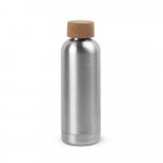 DALEY. Squeeze em a&ccedil;o inox de parede simples com tampa em corti&ccedil;a (760 mL) - Cromado satinado