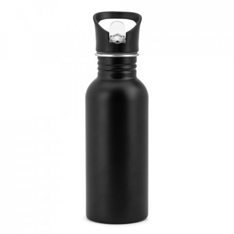 EDBERG. Garrafa em a&ccedil;o inox com parede simples - Preto
