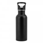 EDBERG. Garrafa em a&ccedil;o inox com parede simples - Preto
