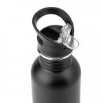EDBERG. Garrafa em a&ccedil;o inox com parede simples - Preto