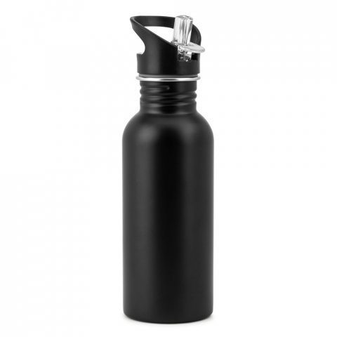 EDBERG. Garrafa em a&ccedil;o inox com parede simples - Preto
