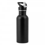 EDBERG. Garrafa em a&ccedil;o inox com parede simples - Preto