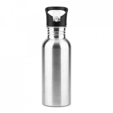 EDBERG. Garrafa em a&ccedil;o inox com parede simples - Cromado satinado