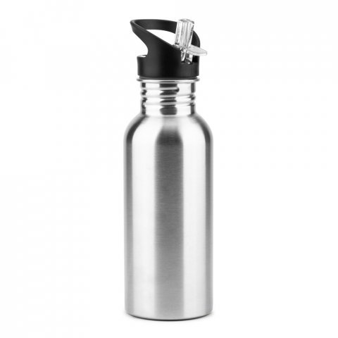 EDBERG. Garrafa em a&ccedil;o inox com parede simples - Cromado satinado