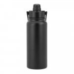 ALCARAZ. Garrafa em a&ccedil;o inox 90% reciclado, com parede dupla isolada a v&aacute;cuo (830 mL) - Preto