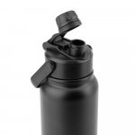 ALCARAZ. Garrafa em a&ccedil;o inox 90% reciclado, com parede dupla isolada a v&aacute;cuo (830 mL) - Preto