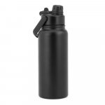 ALCARAZ. Garrafa em a&ccedil;o inox 90% reciclado, com parede dupla isolada a v&aacute;cuo (830 mL) - Preto
