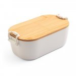 MAHLEB. Caixa herm&eacute;tica em PP com tampa em bambu (1 L) - Branco