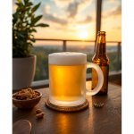 KENNY M. Caneca em vidro com efeito fosco (530 mL)