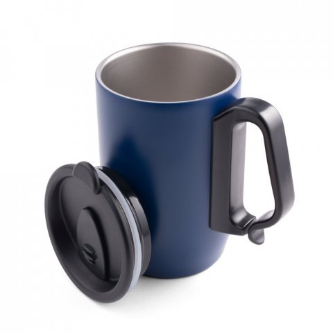 BONATTI. Caneca de viagem t&eacute;rmica em a&ccedil;o inox (400 mL) - Azul marinho