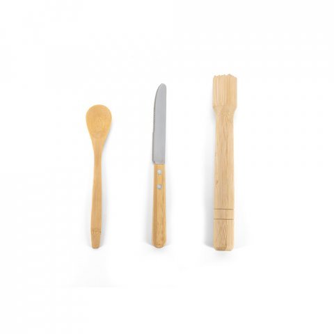 KRATENA. Kit para caipirinha com 5 pe&ccedil;as em bambu - Natural