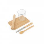 KRATENA. Kit para caipirinha com 5 pe&ccedil;as em bambu - Natural