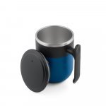 MALDINI. Caneca de viagem com parede interior em a&ccedil;o inox e acabamento mate 400 mL - Azul