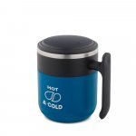 MALDINI. Caneca de viagem com parede interior em a&ccedil;o inox e acabamento mate 400 mL - Azul