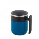 MALDINI. Caneca de viagem com parede interior em a&ccedil;o inox e acabamento mate 400 mL - Azul