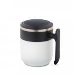 MALDINI. Caneca de viagem com parede interior em a&ccedil;o inox e acabamento mate 400 mL - Branco