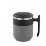 MALDINI. Caneca de viagem com parede interior em a&ccedil;o inox e acabamento mate 400 mL - Cinza