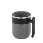 MALDINI. Caneca de viagem com parede interior em a&ccedil;o inox e acabamento mate 400 mL - Cinza