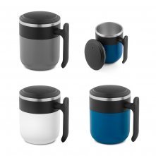 MALDINI. Caneca de viagem com parede interior em a&ccedil;o inox e acabamento mate 400 mL