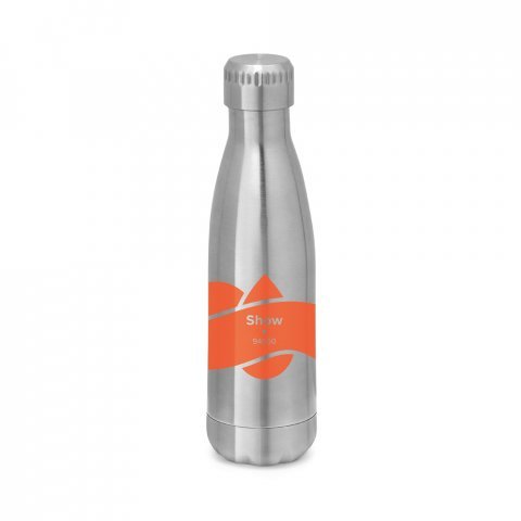 SHOW. Garrafa t&eacute;rmica em a&ccedil;o inox de parede dupla isolada a v&aacute;cuo (510 mL) - Cromado satinado