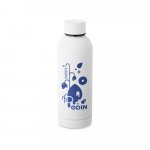 ODIN. Garrafa t&eacute;rmica em a&ccedil;o inox 36% reciclado de parede dupla isolada a v&aacute;cuo (550 mL) - Branco