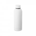 ODIN. Garrafa t&eacute;rmica em a&ccedil;o inox 36% reciclado de parede dupla isolada a v&aacute;cuo (550 mL) - Branco