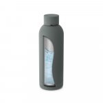 ODIN. Garrafa t&eacute;rmica em a&ccedil;o inox 36% reciclado de parede dupla isolada a v&aacute;cuo (550 mL) - Cinza escuro
