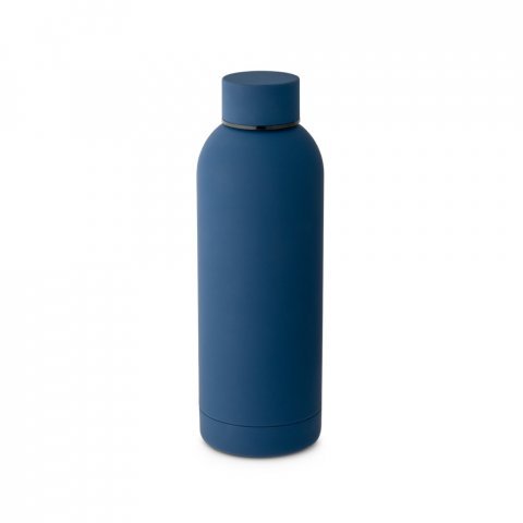 ODIN. Garrafa t&eacute;rmica em a&ccedil;o inox 36% reciclado de parede dupla isolada a v&aacute;cuo (550 mL) - Azul marinho