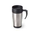 NOAH. Caneca de viagem t&eacute;rmica de a&ccedil;o inox e PP, de parede dupla isolada a ar (420 mL)